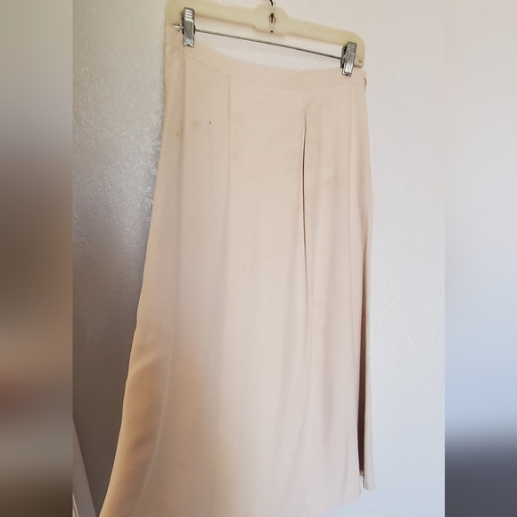 Kim Rogers 100% Silk  Cream A-Line Midi Maxi Skirt Size Large - Picture 2 of 6
